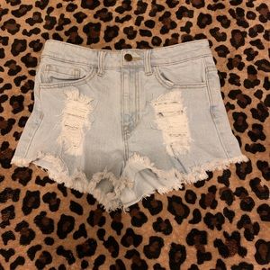 Distressed Denim Shorts